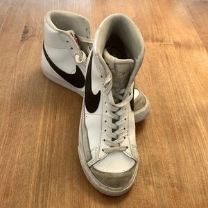 6Y Nike Blazer Hightop- white with black swoosh